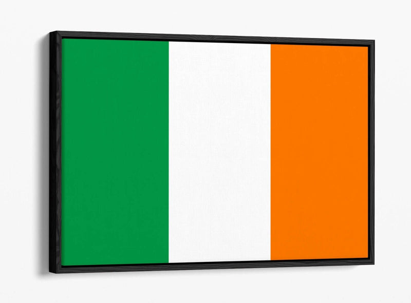 Irish Flag Canvas Art - Tricolour Float Effect Wall Decor on MDF Frame