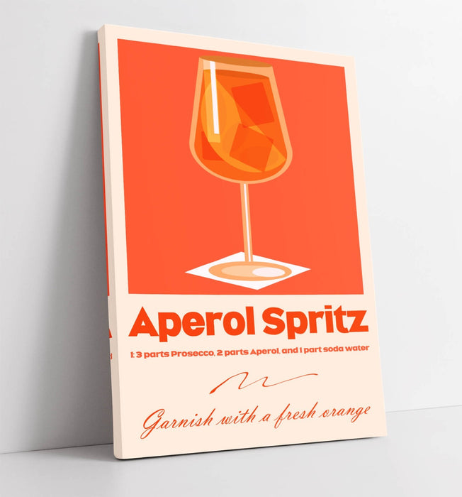 Aperol Spritz Poster - Handmade Canvas Wall Art With Premium Varnish Finish