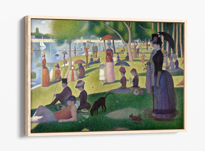 Canvas Wall Art Print - Georges Seurat Sunday On La Grande Jatte | Float Effect Canvas