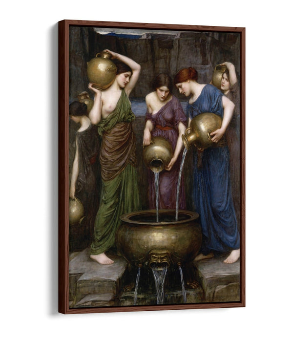 JOHN WILLIAM WATERHOUSE DANAIDES-FLOAT EFFECT CANVAS WALL ART PIC PRINT- GREEN
