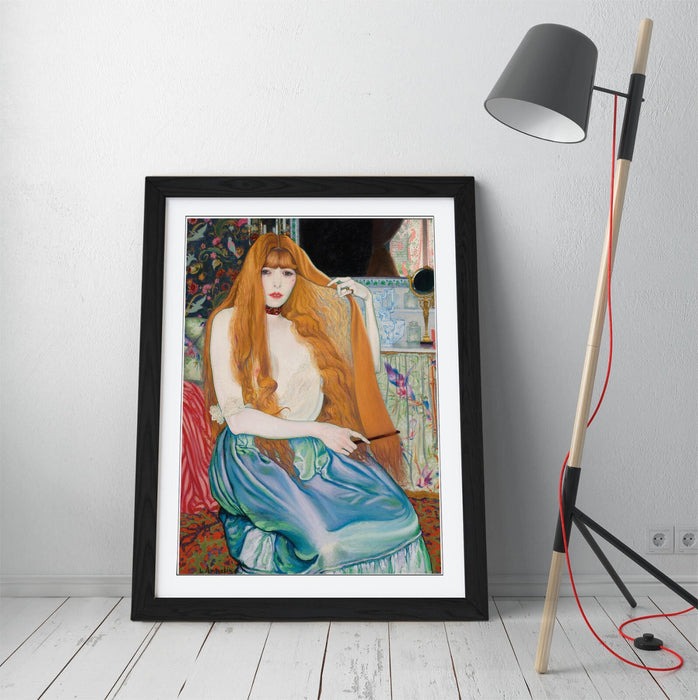 Framed Wall Art - Louis Anquetin Woman At Her Toilet Painting Print 4 Sizes