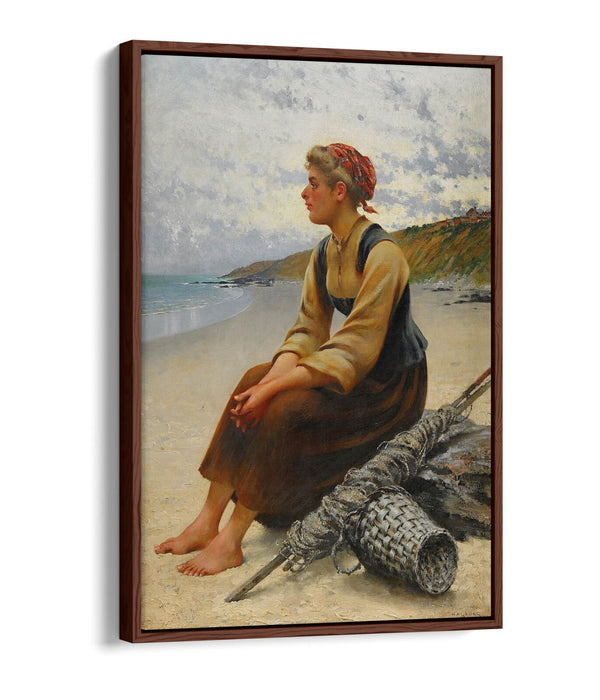 AUGUST HAGBORG, OYSTER PICKER ON BEACH -FLOAT EFFECT CANVAS WALL ART PIC PRINT