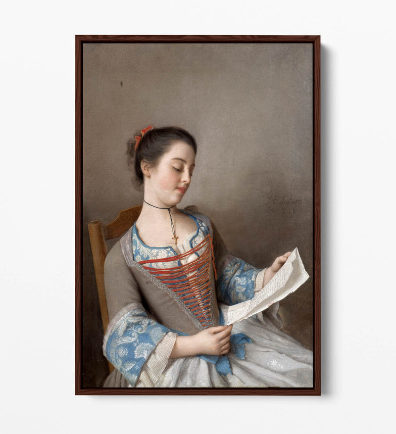 Float Effect Canvas Art – Girl Reading Artwork on Premium MDF Frame Canvas
