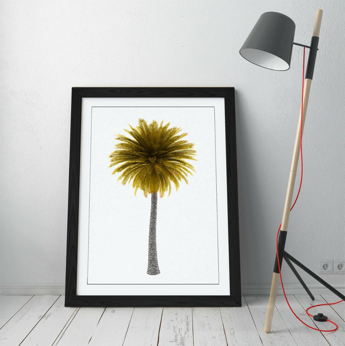 YELLOW PALM TREE -ART FRAMED POSTER PICTURE PRINT ARTWORK-