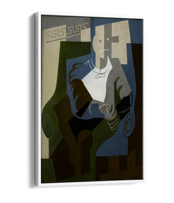 JUAN GRIS, SEATED HARLEQUIN -FLOAT EFFECT CANVAS WALL ART PRINT