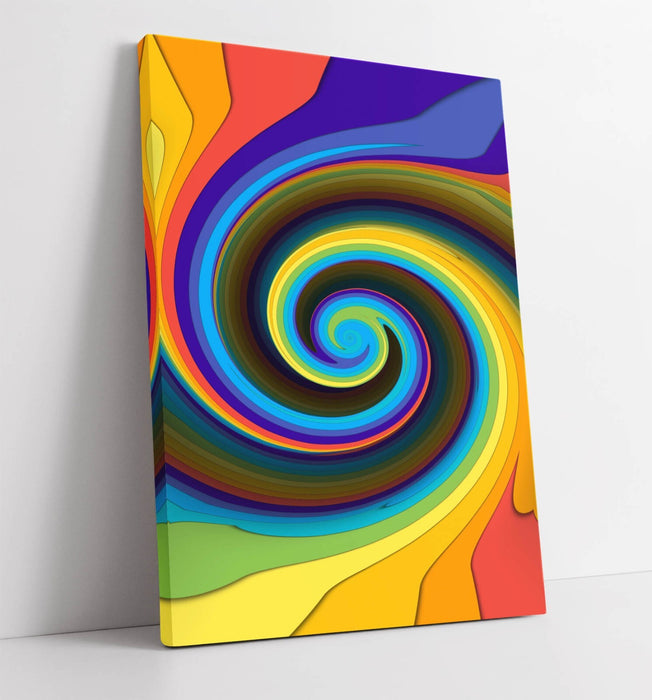 Colourful Swirl Canvas Art - Multi-Colour Abstract Wall Art Print | Ready To Hang