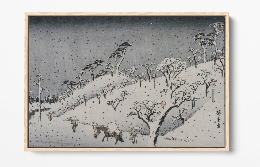 Float Effect Canvas - Utagawa Hiroshige Evening Snow At Asuka Hill Art Print