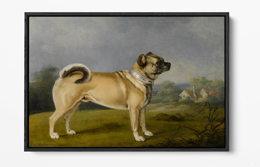 HENRY BERNARD CHALON, A FAVOURITE PUG -FLOAT EFFECT CANVAS WALL ART PRINT