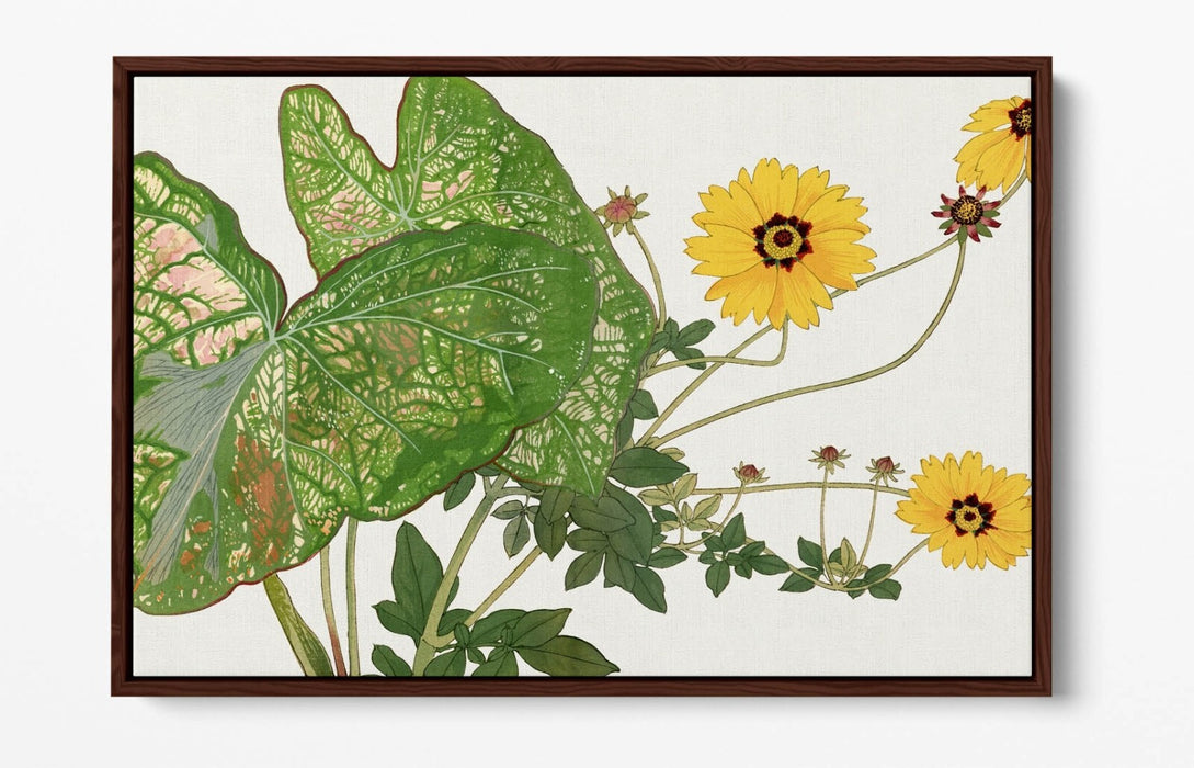 Float Effect Canvas Art - Handmade Botanical Canvas Wall Art With Premium Frame