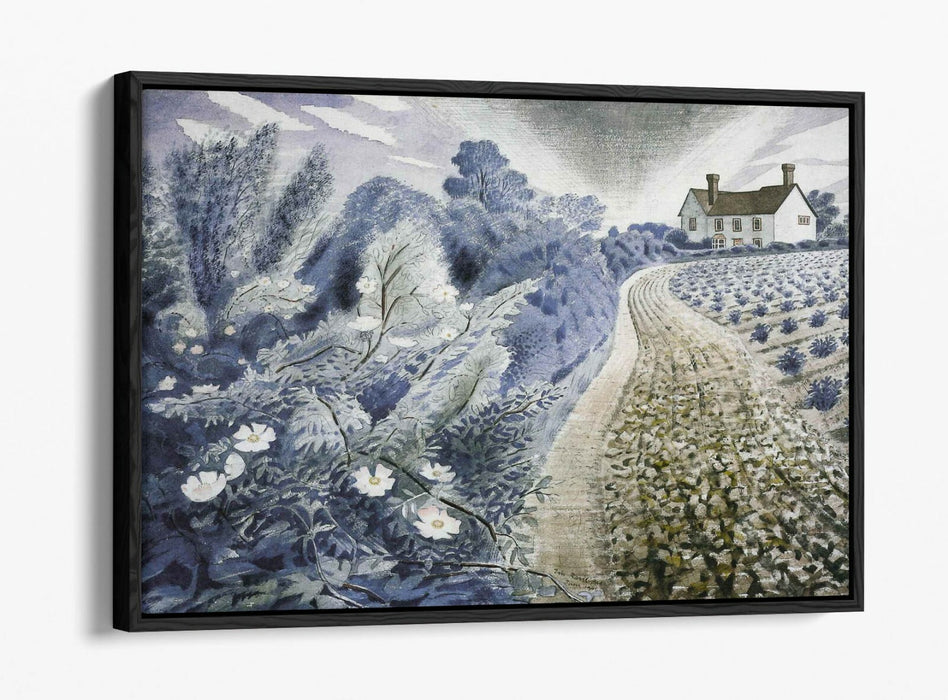 Canvas Wall Art - Eric Ravilious Essex Farmhouse | Float Effect Handmade Print