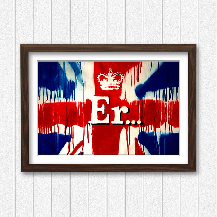 Banksy Framed Poster – Graffiti Wall Art with Woodgrain Frame Style, Ready to Hang