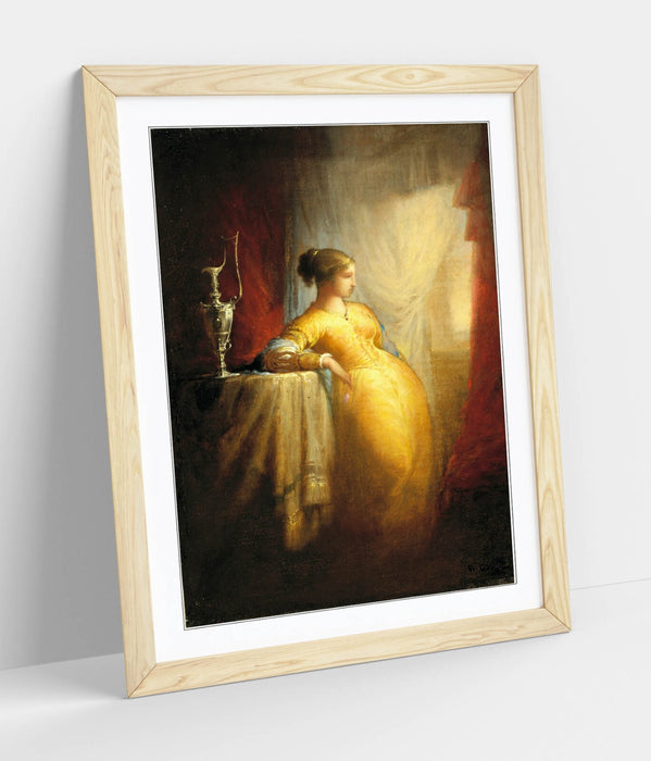 Framed Wall Art - At The Window By William Rimmer | Handmade UK Woodgrain Frame