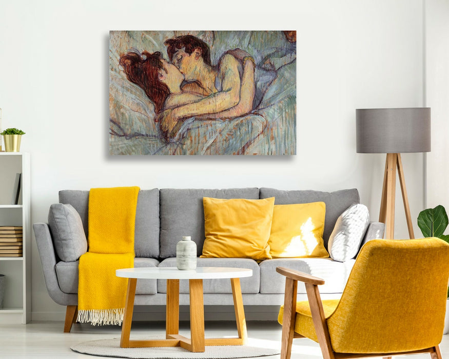 Henri Lautrec In bed the Kiss Love CANVAS WALL ART PRINT PAINTING FRAMED