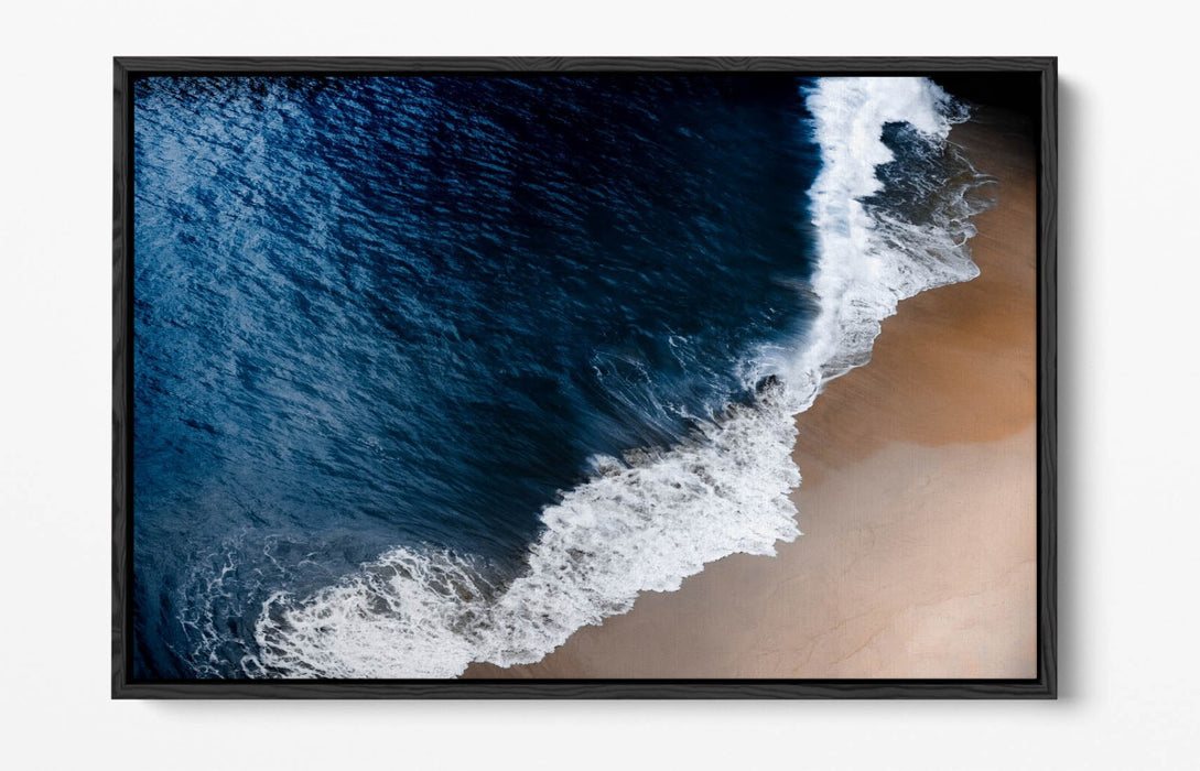 Seashore Canvas Art - Aerial Photography Print | Float Effect Canvas Wall Decor
