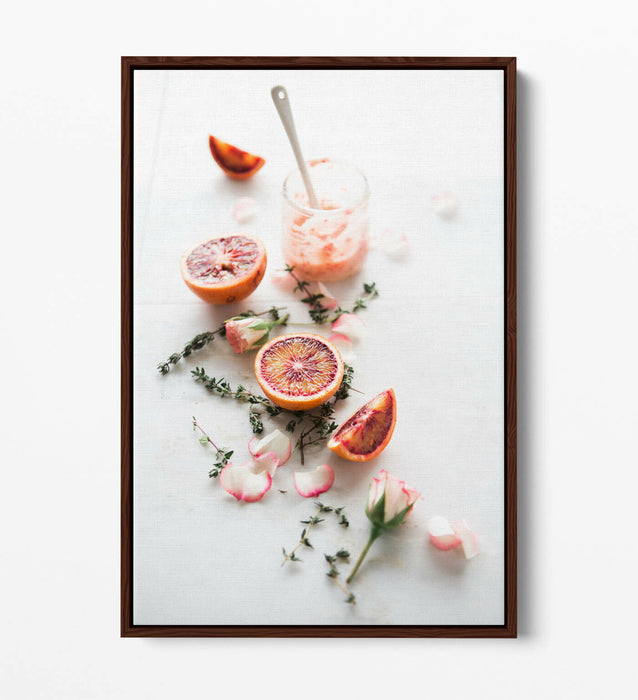 Blood Orange Canvas Art - Vibrant Fruit Drink Artwork | Handmade Kitchen Wall Decor