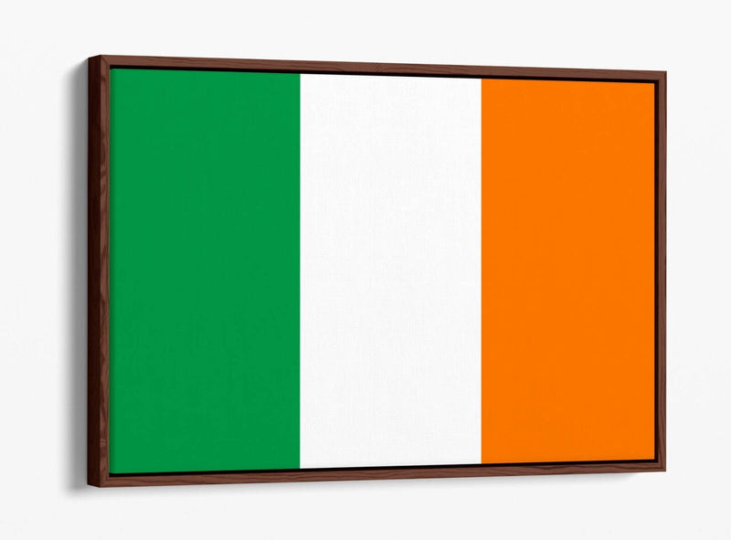 Irish Flag Canvas Art - Tricolour Float Effect Wall Decor on MDF Frame