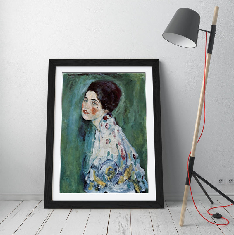 Framed Wall Art Poster - 'Gustav Klimt, Portrait of a Lady' Wall Art With Wood Grain Frame