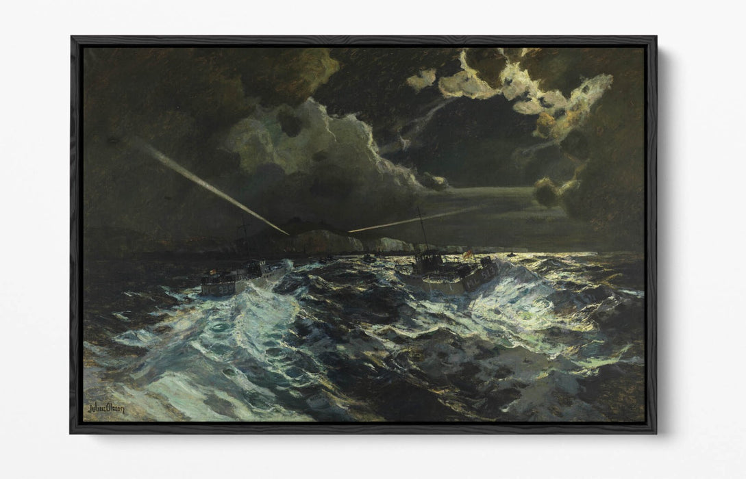 Canvas Wall Art Print - Custom Framed Julius Olsson The Night Patrol | Vibrant Float Effect