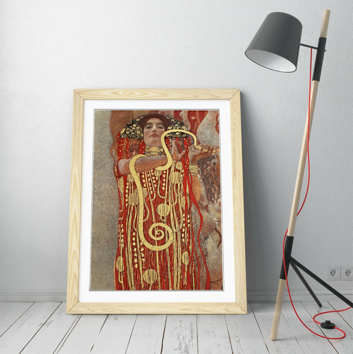 KLIMT HYGIEIA GODDESS OF HEALTH -ART FRAMED POSTER PICTURE PRINT ARTWORK- GOLD