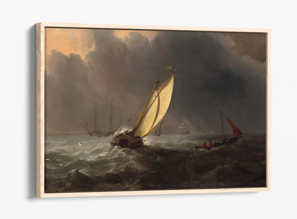 Float Effect Canvas Art - Premium Varnish Satin Finish, Willem Van De Velde Print