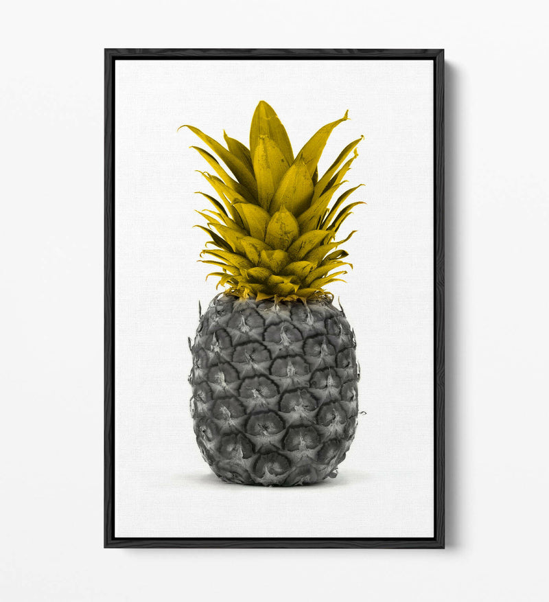 Canvas Wall Art - Mustard Pineapple Float Effect Print | Handmade UK Decor