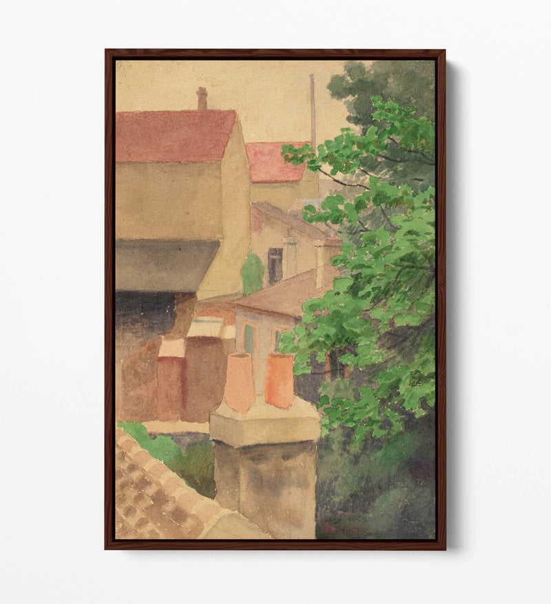 Canvas Wall Art - Thomas Anshutz Rooftops Float Effect Print on MDF Frame