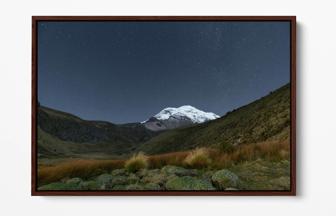 STARRY NIGHT MOUNTAIN LANDSCAPE HOME DECOR FLOAT EFFECT CANVAS WALL PRINT