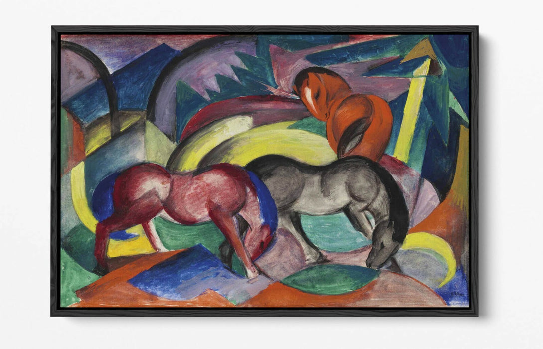 Canvas Wall Art - Franz Marc Three Horses Float Effect Print | Handmade, Ready to Hang