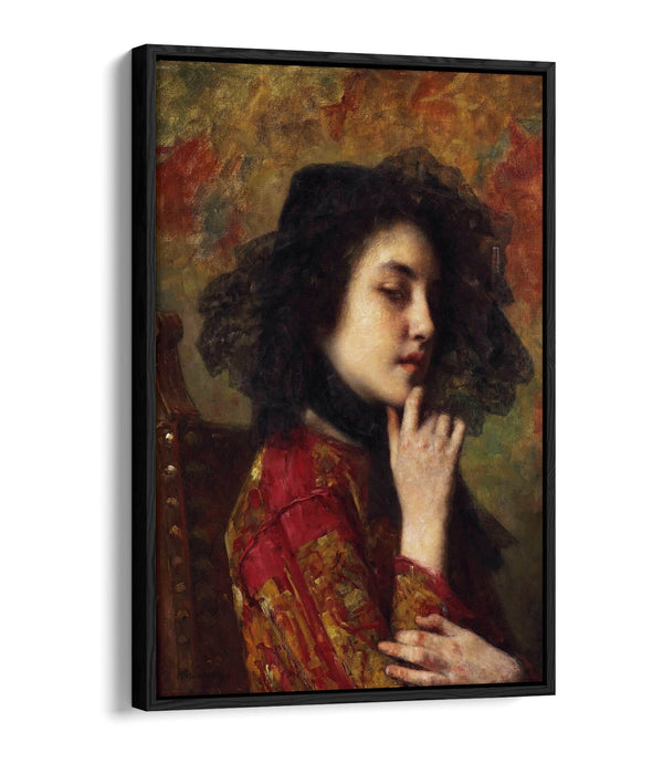 Float Effect Canvas Art | Georgian Princess Portrait On 30mm Deep Frame, Handmade