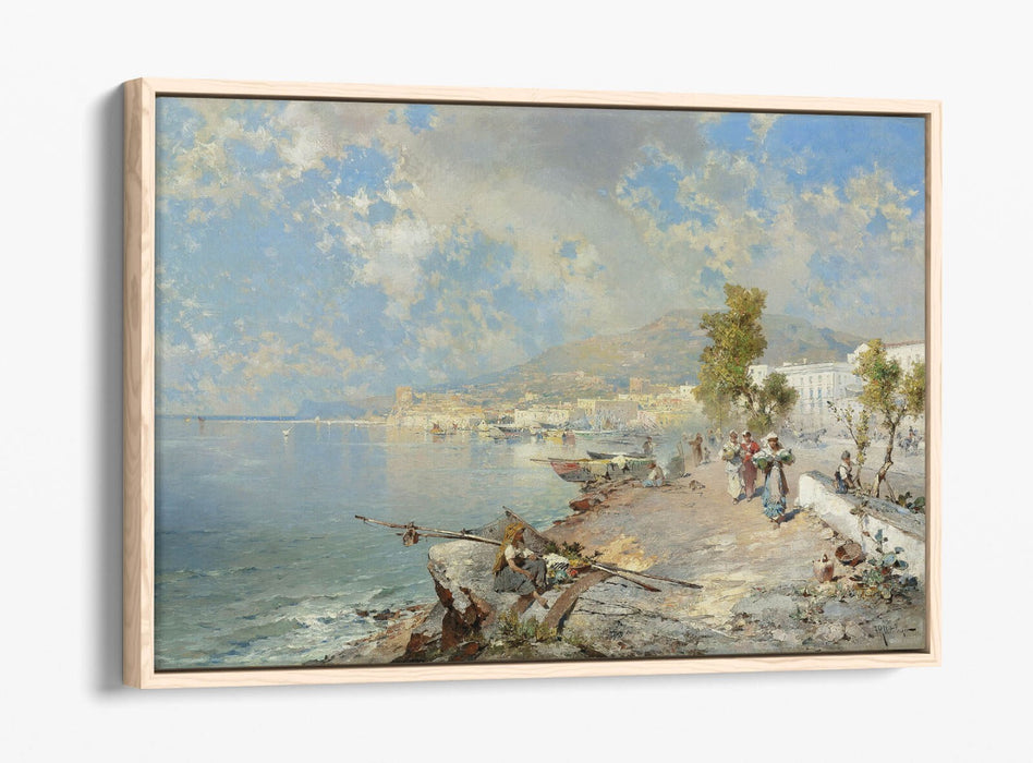 Float Effect Canvas Art – Naples Gulf Painting on Premium MDF Frame