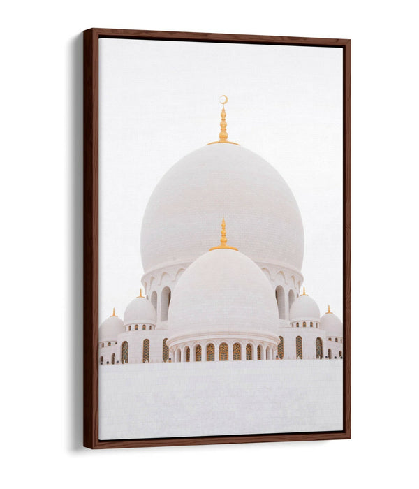 Float Effect Canvas Art - Abu Dhabi Grand Mosque Photography Print - Premium Vibrant Colors
