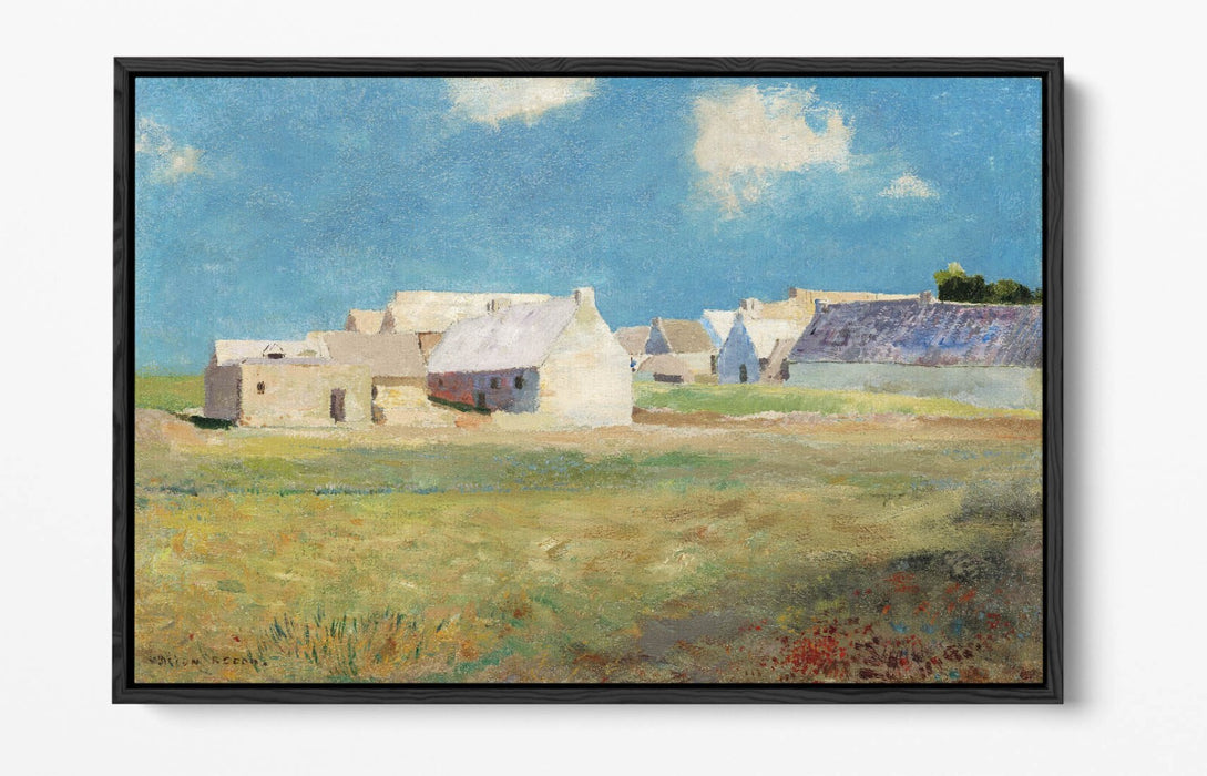 ODILON REDON, BRETON VILLAGE -FLOAT EFFECT CANVAS WALL ART PRINT