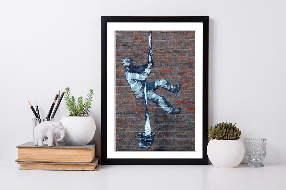 BANKSY READING JAIL PRISONER GRAFFITI CANVAS WALL ART PRINT ARTWORK DEEP FRAMED