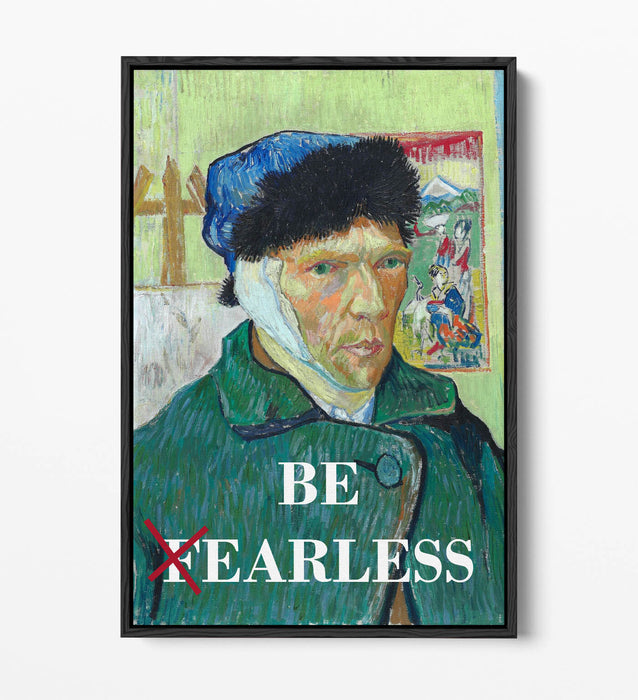 Canvas Wall Art | Funny Van Gogh Portrait 'Be Earless' Float Effect Print