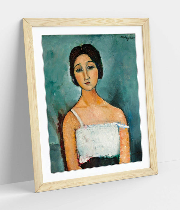 Framed Wall Art Featuring Amedeo Modigliani - Handmade Wall Decor With Wood Grain Frame