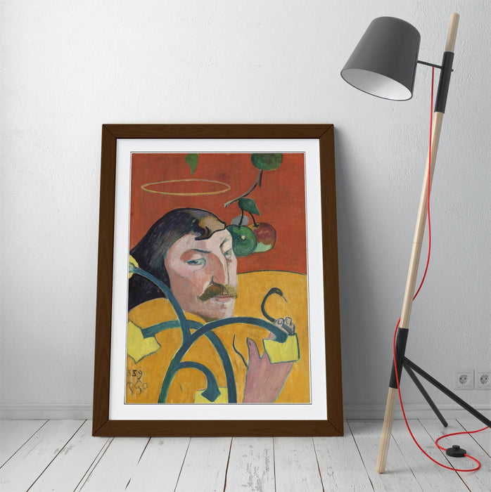 Framed Art Poster - Paul Gauguin Self Portrait With Halo And Snake | Museum Quality Print
