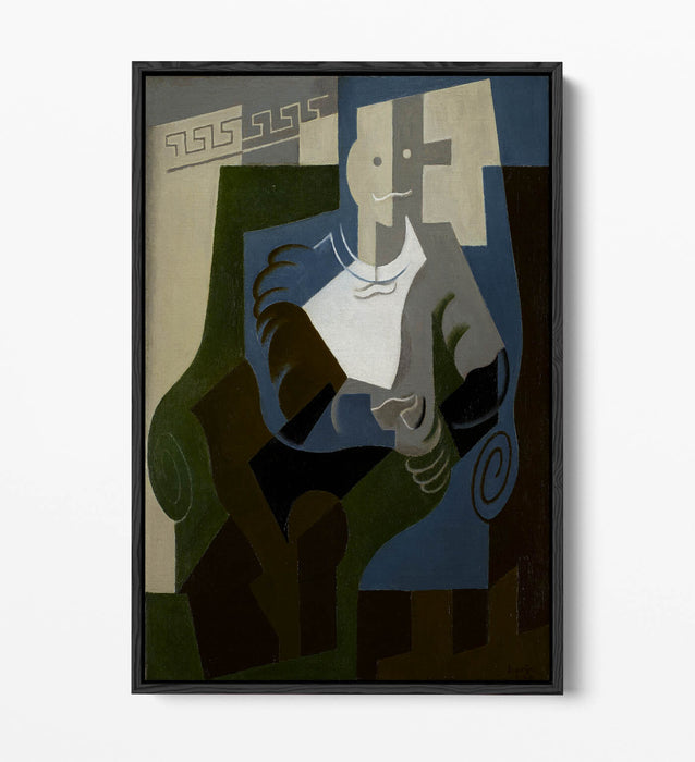 JUAN GRIS, SEATED HARLEQUIN -FLOAT EFFECT CANVAS WALL ART PRINT