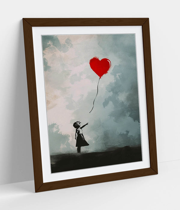 Banksy Wall Art Print – Heart Balloon Girl Art Framed Wall Decor Poster