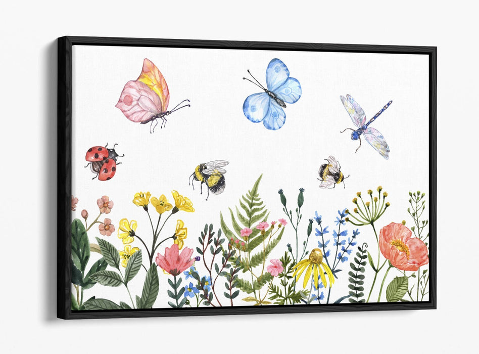 Canvas Wall Art Print - Summer Floral Canvas With Float Effect Frame