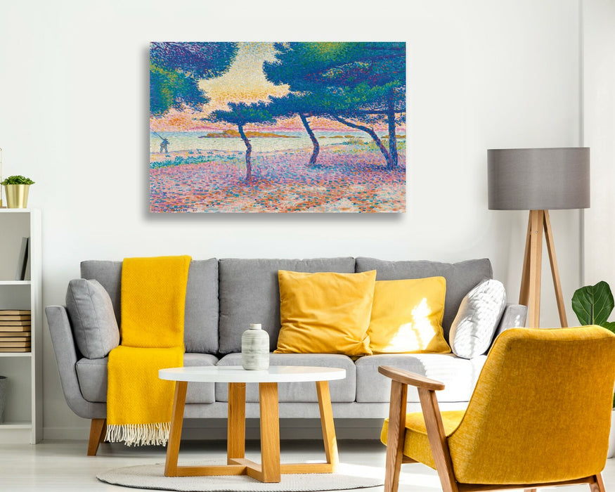CANVAS WALL ART ARTWORK FRAMED PRINT Henri Edmond Cross Saint-Clair Beach multi