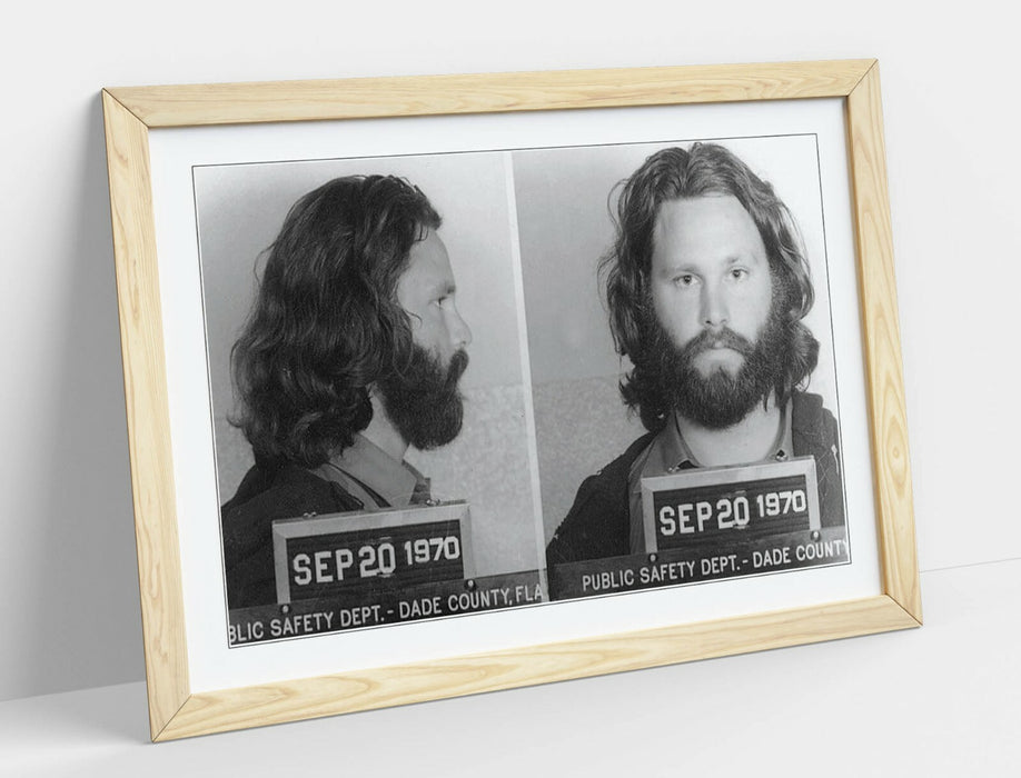 JIM MORRISON MUGSHOT 2 -ART FRAMED POSTER PICTURE PRINT ARTWORK- BLACK & WHITE