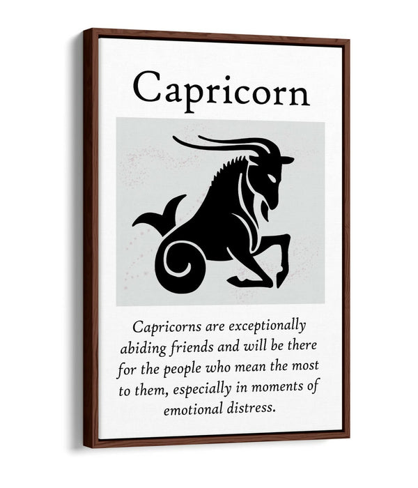 CAPRICORN STAR SIGN ZODIAC ASTROLOGY QUOTE -FLOAT EFFECT CANVAS WALL ART PRINT