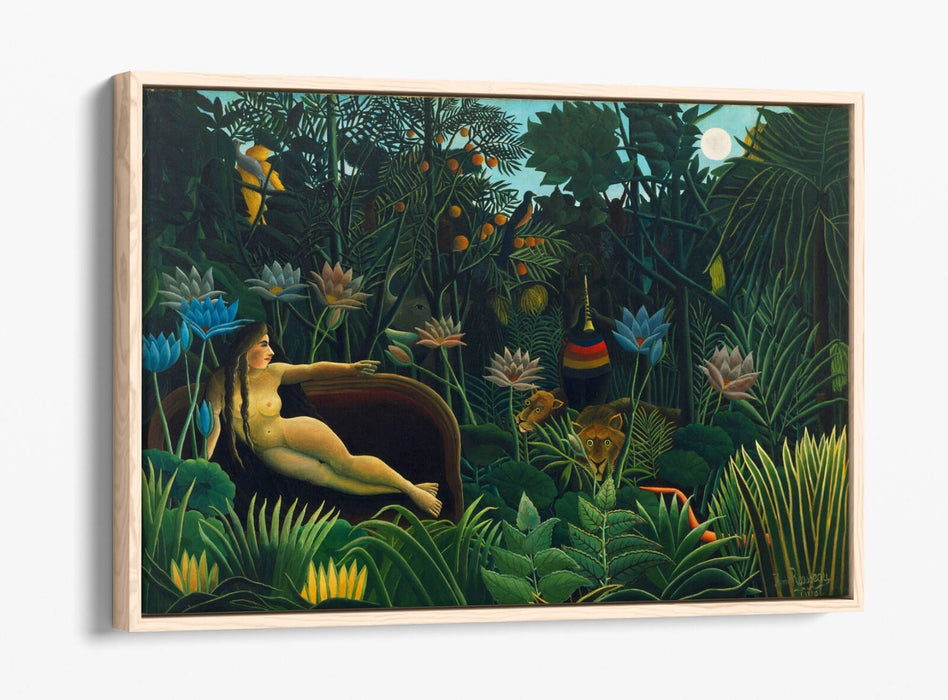 Float Effect Canvas Art - Henri Rousseau Print on Premium MDF Frame, Ready to Hang