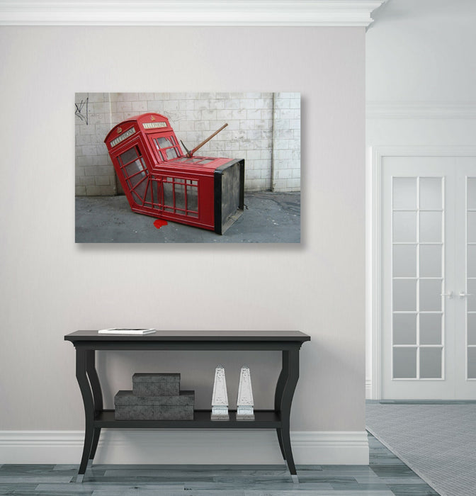 BANKSY CANVAS STREET WALL ART PRINT ARTWORK - DEATH OF A PHONE BOX