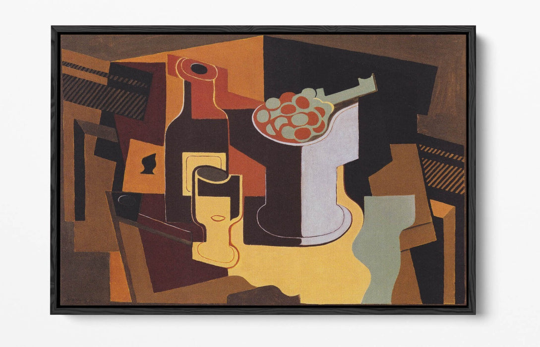 JUAN GRIS, BOTTLE AND FRUIT BOWL -FLOAT EFFECT CANVAS WALL ART PRINT