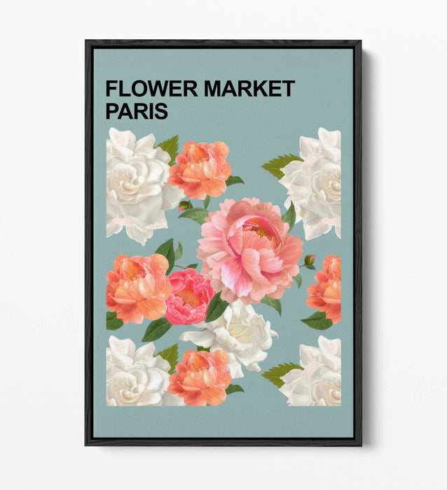 Floral Canvas Art - Flower Market Print | Contemporary Paris Floral Wall Decor