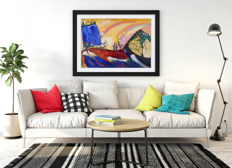 Framed Wall Art Poster - Kandinsky Painting With Troika, Handmade Modern Print
