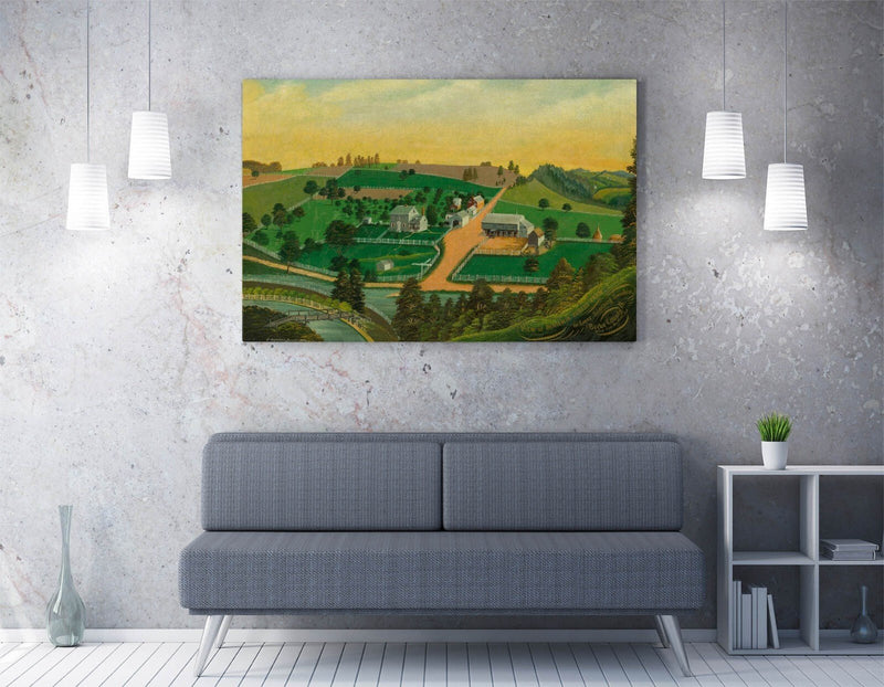 Canvas Wall Art - Charles Hofmann Benjamin Reber's Farm Landscape Print | Handmade UK