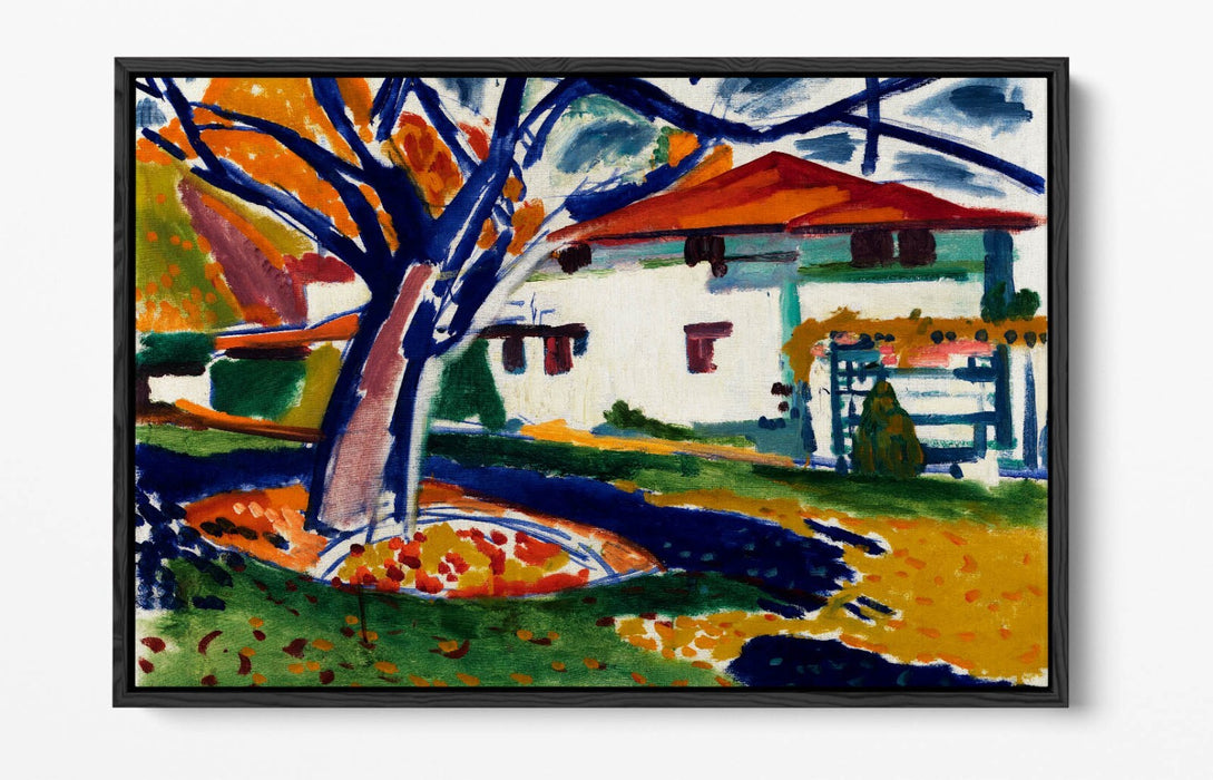 Canvas Wall Art Print - Blue Trees Artwork With Float Effect Canvas Frame