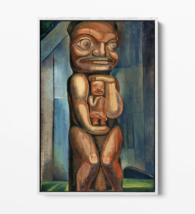 Canvas Wall Art - Emily Carr Totem Mother Float Effect Canvas Art Print